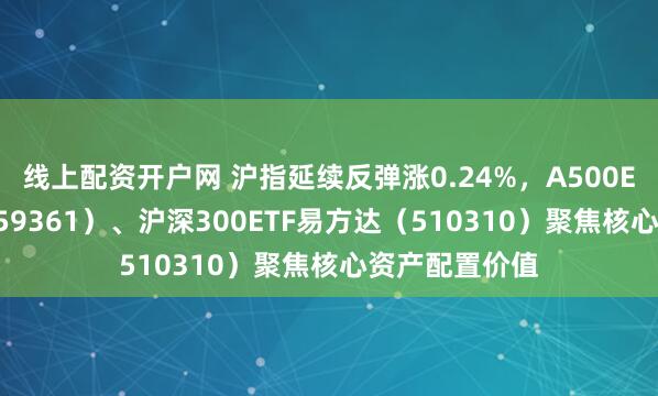 线上配资开户网 沪指延续反弹涨0.24%，A500ETF易方达（159361）、沪深300ETF易方达（510310）聚焦核心资产配置价值